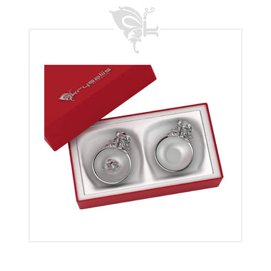 Silver Diya and Agarbatti Holder Set