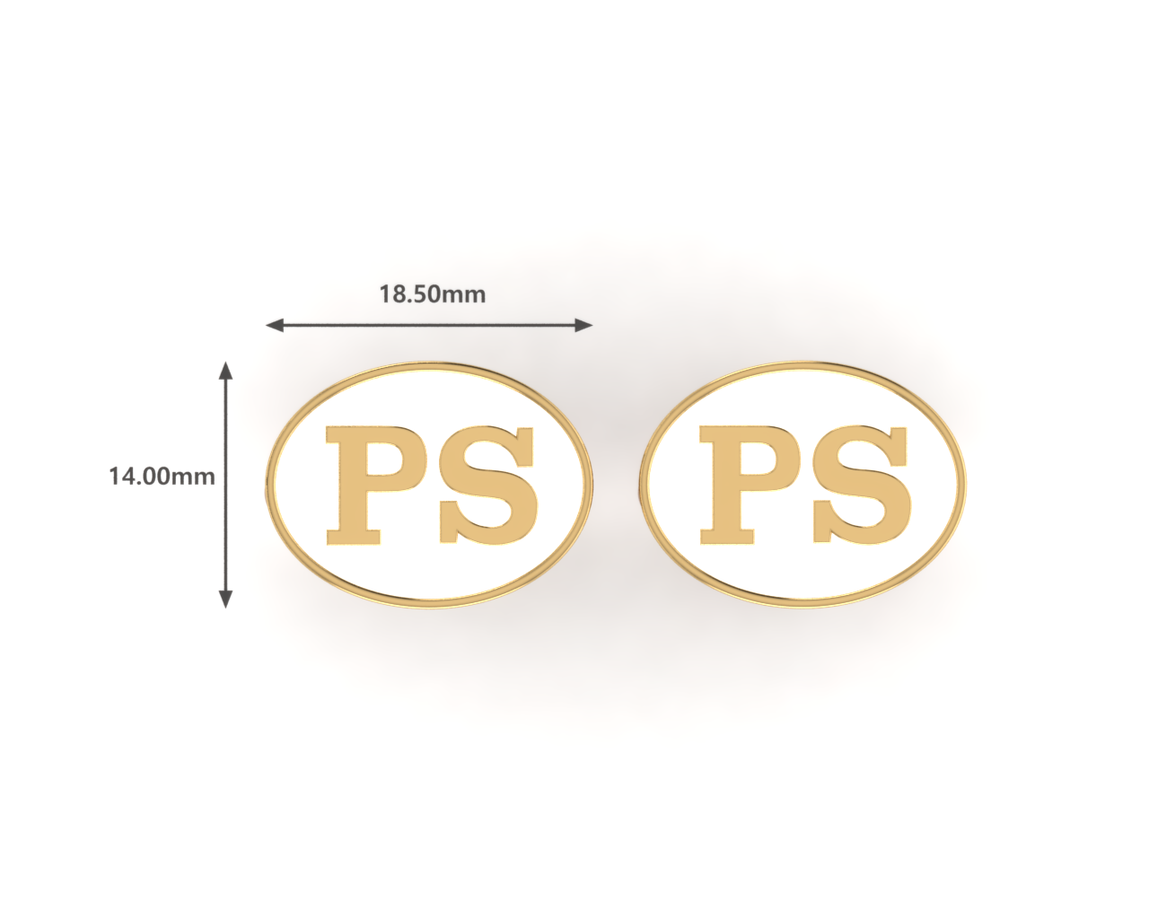 Personalised Sterling Silver Cufflinks Oval With 18 Kt Gold Plating For Women
