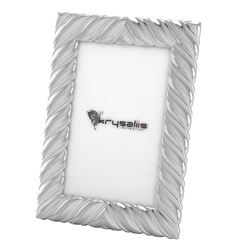 Pure Silver Corded Photo Frame By Krysaliis 6X4 Frames