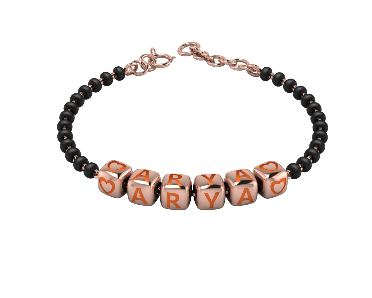 Sterling Silver Name Nazariya For Baby & Child With Dice Babykubes- 18Kt Pink Gold Plated
