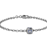 Sterling Silver Babykubes Single Heart Dice Bracelet For Baby And Child 4 / Blue Bracelets