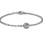 Sterling Silver Babykubes Single Heart Dice Bracelet For Baby And Child 4 / Pink Bracelets