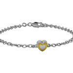 Sterling Silver Babykubes Gifting Heart Bracelet For Baby And Child 4 / Yellow Bracelets