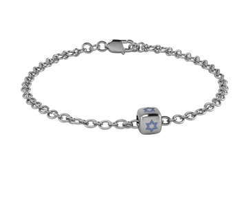 Sterling Silver Babykubes Single Star Dice Bracelet For Baby And Child 4 / Blue Bracelets
