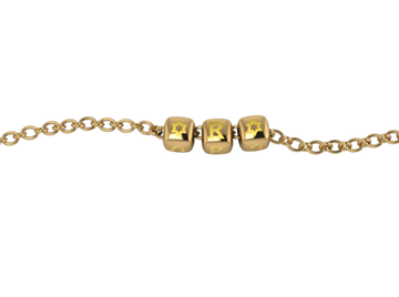 Sterling Silver 18 Kt Gold Plated Rakhi Personalised With Name - Yellow Enamel Dice Cubes