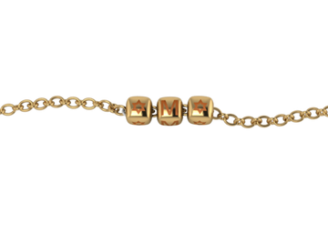 Sterling Silver Rakhi 18 Kt Gold Plated Personalised With Name - Orange Enamel Dice Cubes