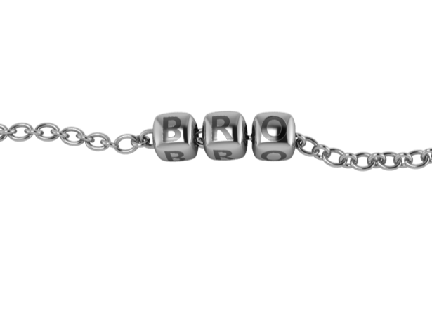 Sterling Silver Rakhi Bracelet Bro With Oxidised Dice Cubes