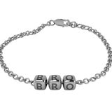 Sterling Silver Rakhi Bracelet Bro With Oxidised Dice Cubes