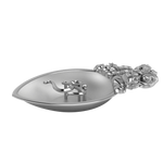 Sterling Silver Om Pear Diya & Agarbatti Holder Set By Isvara