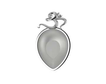 Sterling Silver Diya For Pooja - Single Motif Om Pear Diya By Isvara Diyas