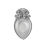 Sterling Silver Diya For Pooja - Ganesh Laxmi Pear Shaped Diya By Isvara Diyas