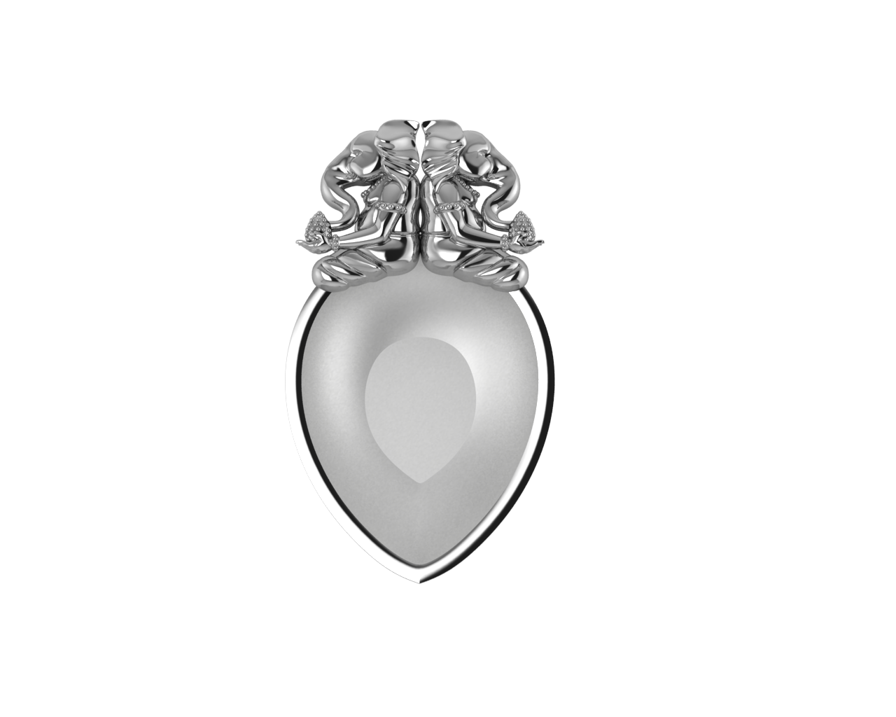 Sterling Silver Om Pear Diya & Agarbatti Holder Set By Isvara