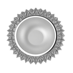 Silver Plated Lotus Round Diya For Pooja By Isvara