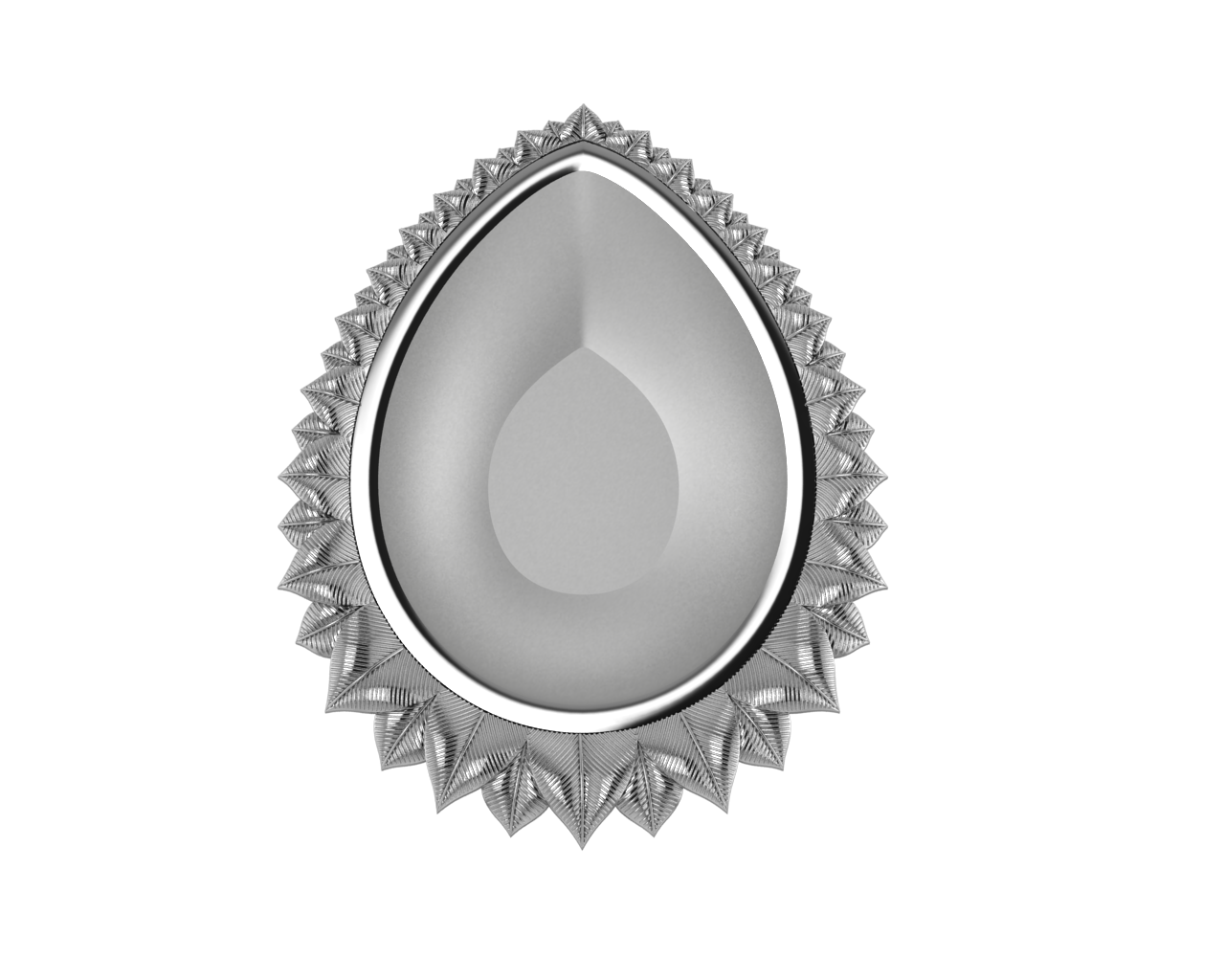 Silver Plated Lotus Pear Diya For Pooja By Isvara