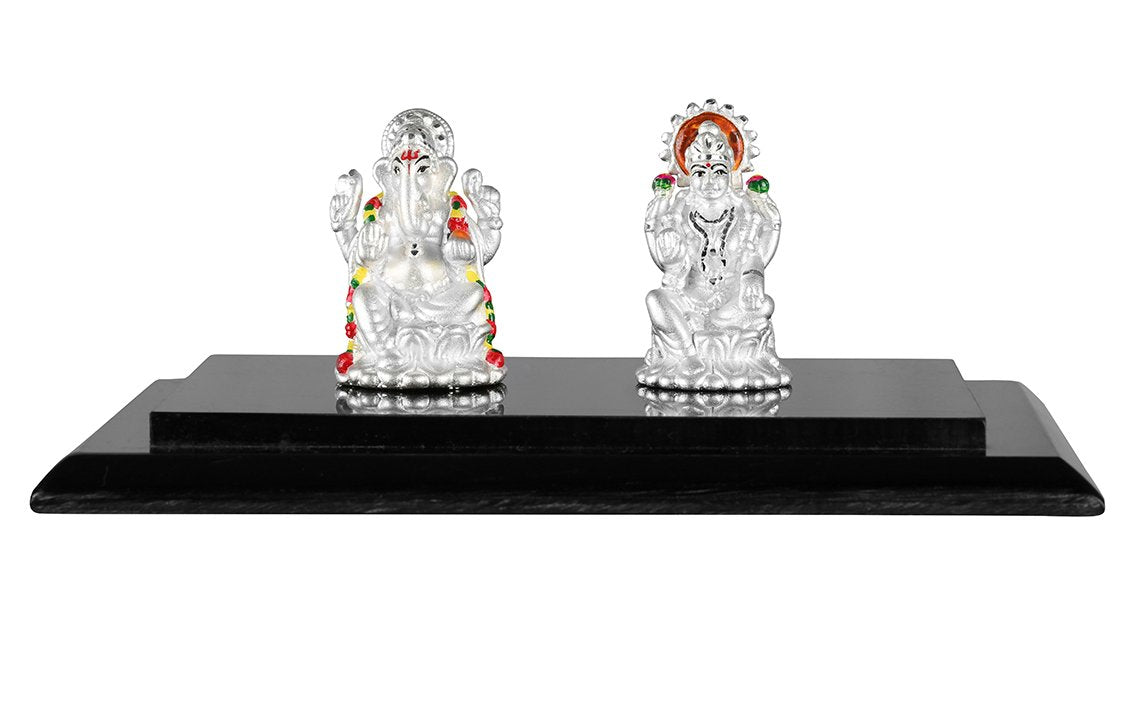 999 Pure Silver Ganesh Laxmi Idols By Krysaliis Isvara-Kriglx_Ms04