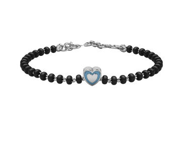 Sterling Silver Single Kube Nazariya For Baby & Child With Heart Babykubes 4 / Blue