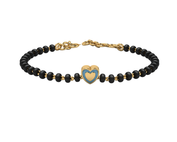 Sterling Silver Single Kube Nazariya For Baby & Child With Heart Babykubes-18Kt Gold Plated 4 / Blue