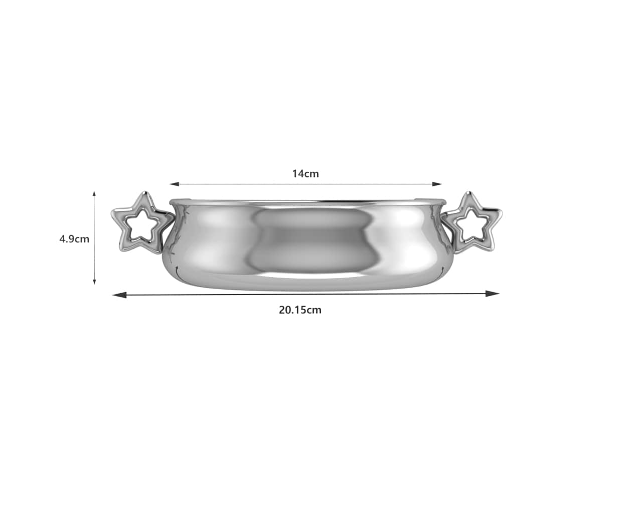 Silver Plated Bowl for Baby & Child - Star Handle Feeding Porringer