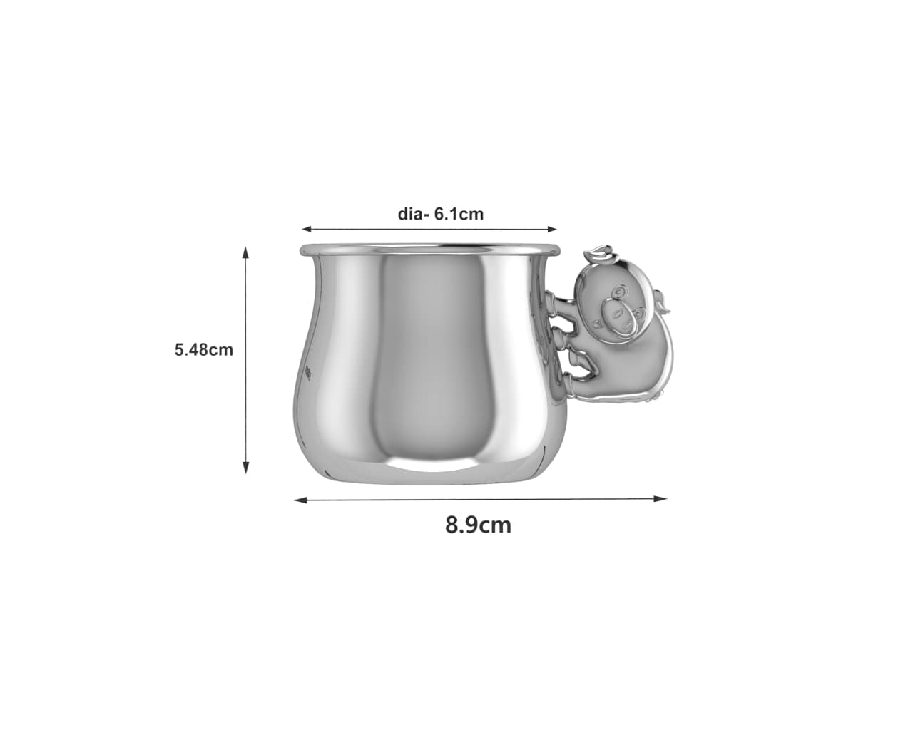 Silver Plated Piggy Baby Cup