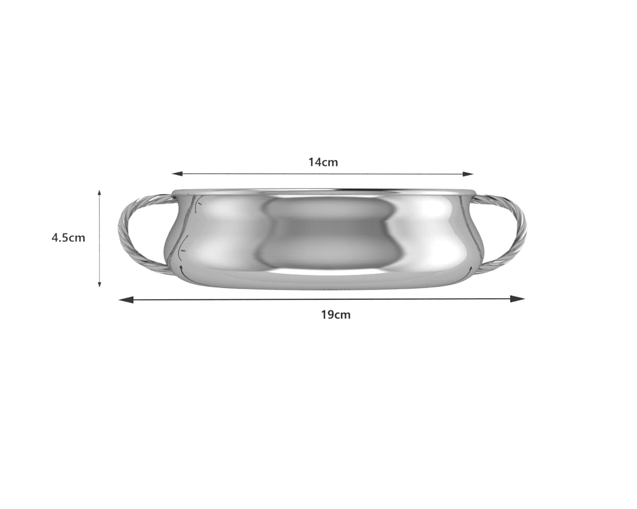 Silver Plated Bowl for Baby & Child - Twisted Handle Feeding Porringer