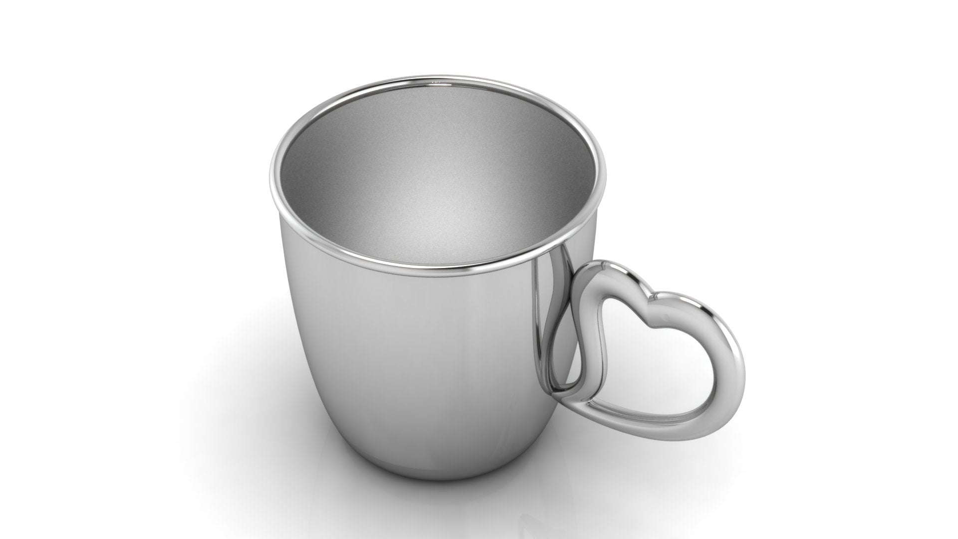 Sterling Silver Baby Cup With Heart Handle Cups