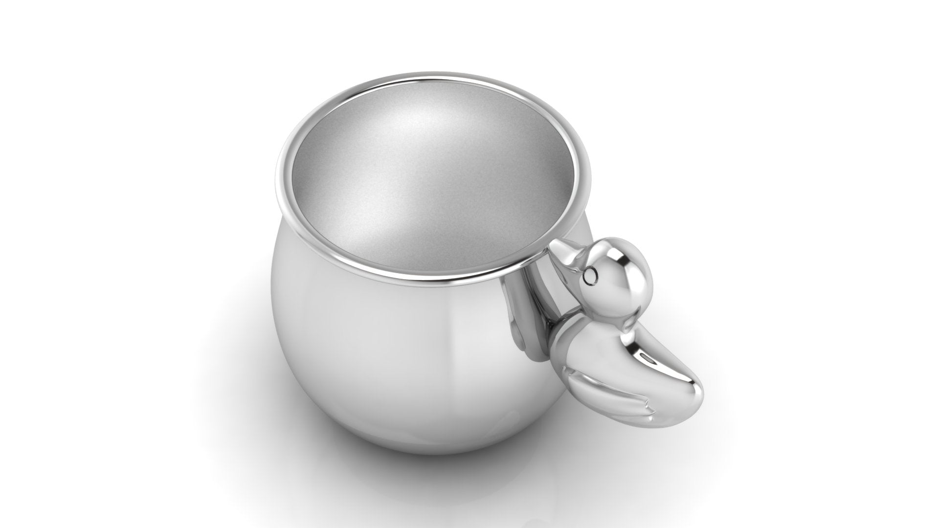 Sterling Silver Baby Cup With A Duck Handle Cups