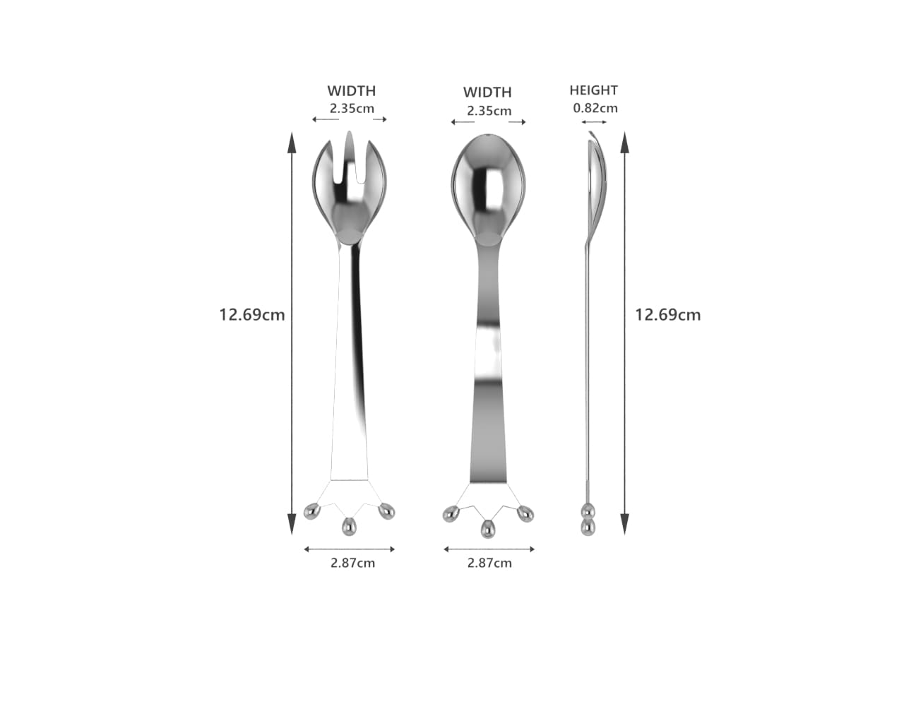 Sterling Silver Baby Spoon & Fork Set - Majestic Crown