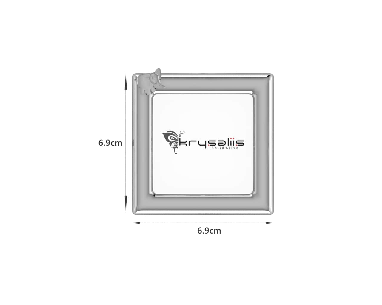 Silver Plated Photo Frame for Baby and Kids - Square with Elephant motif