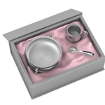 Silver Plated Gift Set For Baby - Hamper With Piggy Bowl Cup And Spoon Pink Hampers