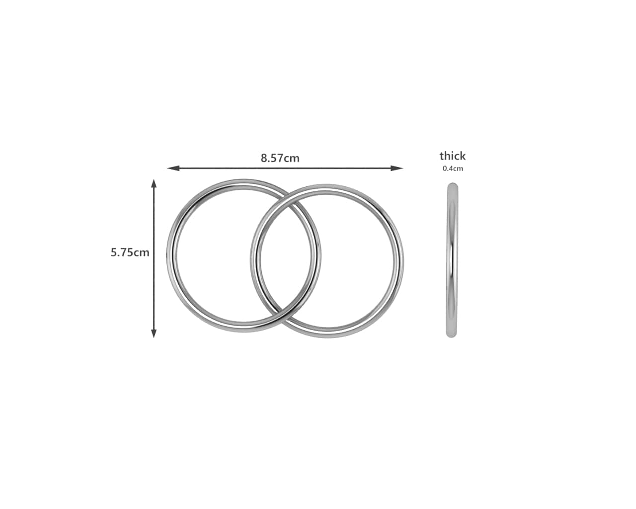 Sterling Silver Two Ring Baby Teether Rattle