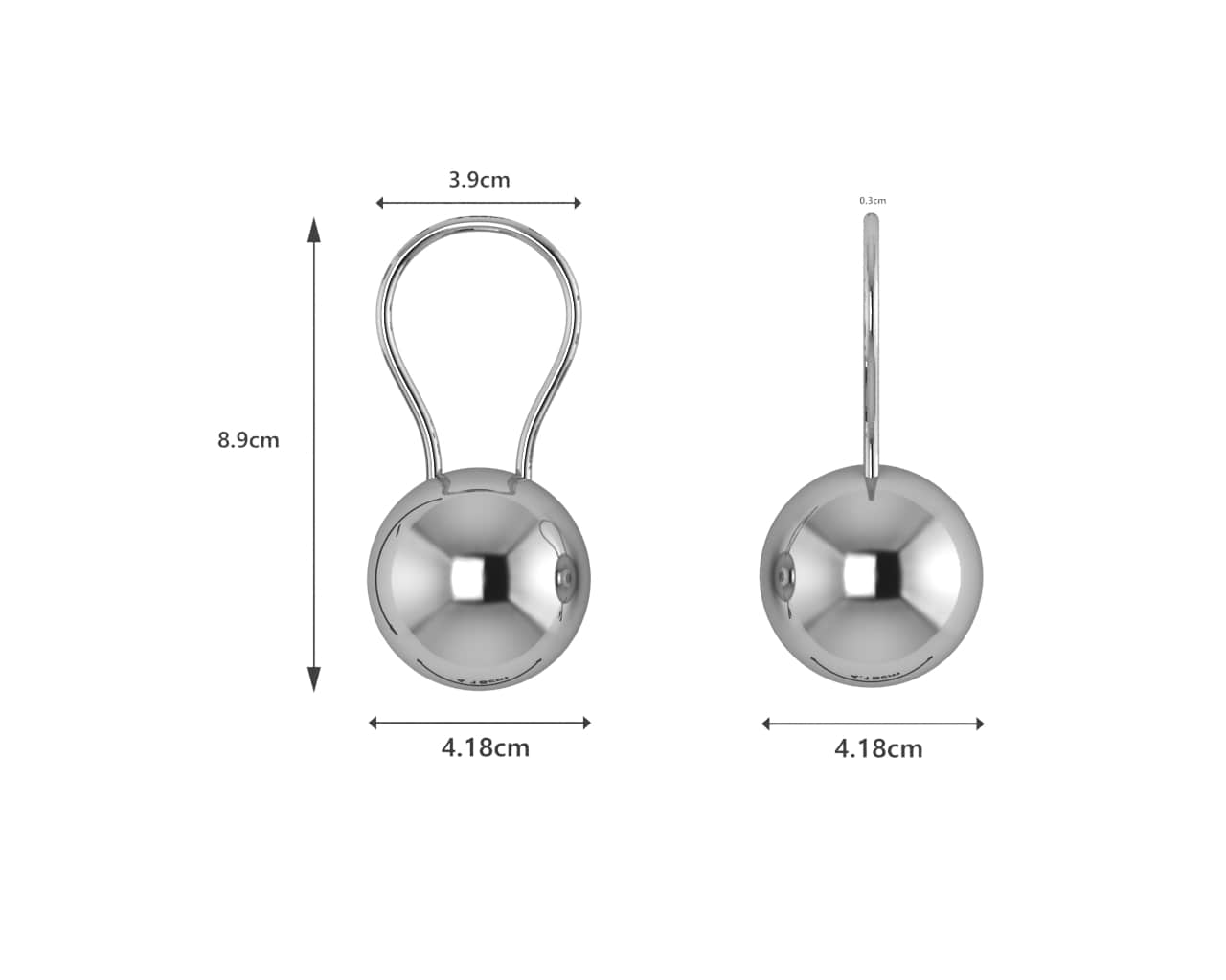 Sterling Silver Ball Baby Rattle