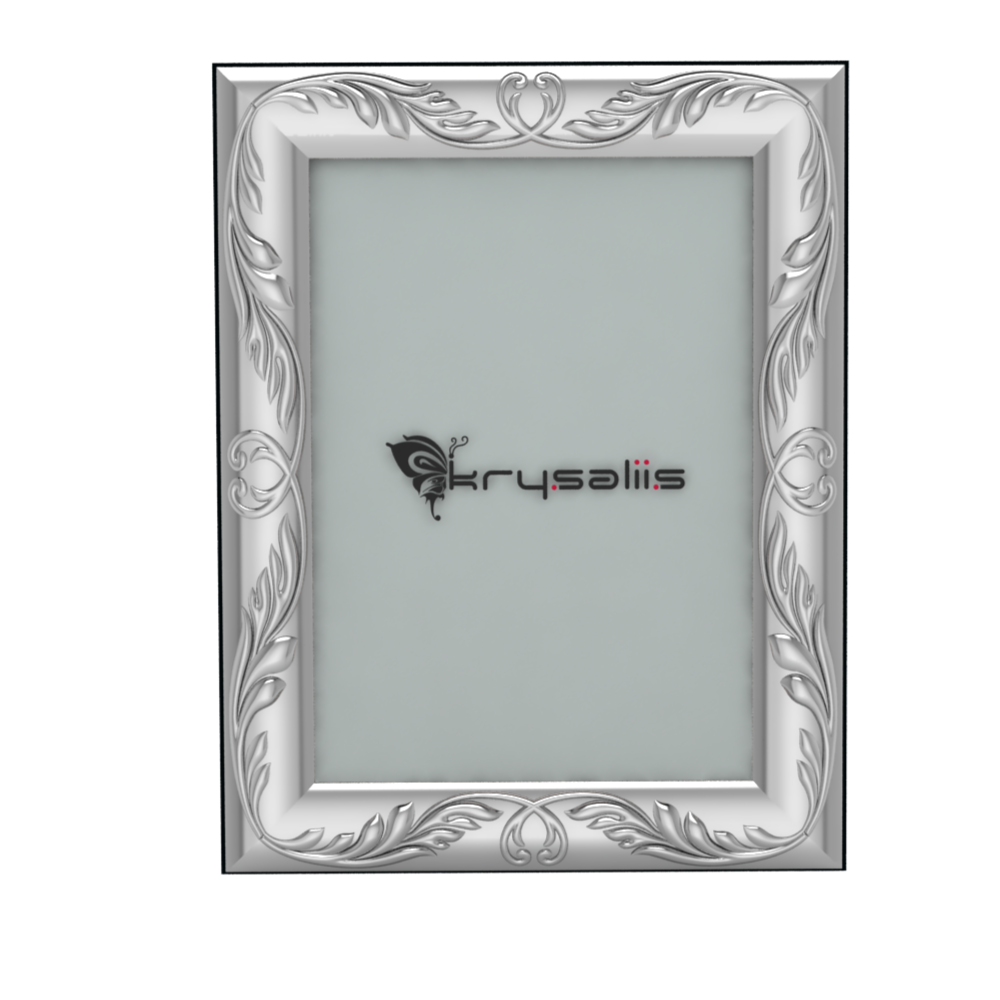 Pure Silver Rectangular Wreath Photo Frame By Krysaliis Frames