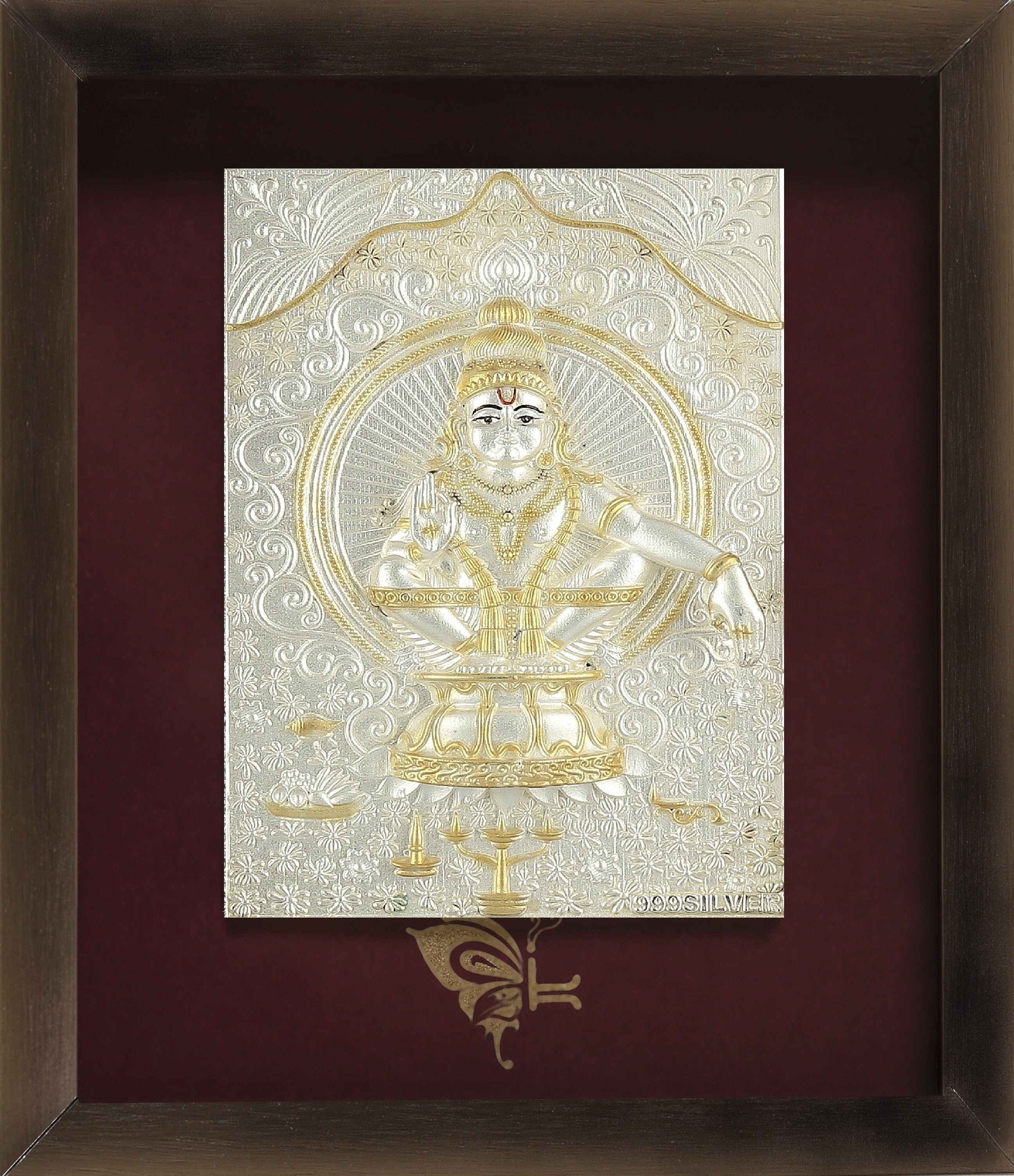 Pure Silver God Photo Frame of Ayappa Swami by Isvara