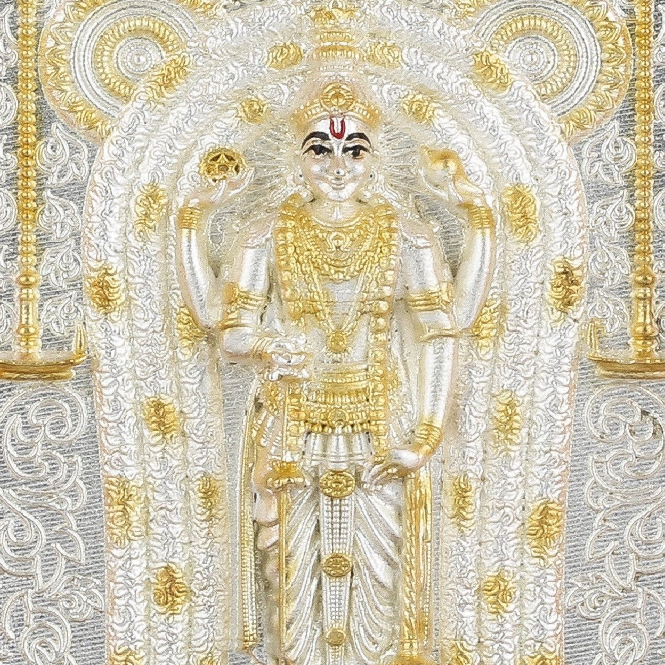 Pure Silver God Photo Frame of Guruvayurappan by Isvara