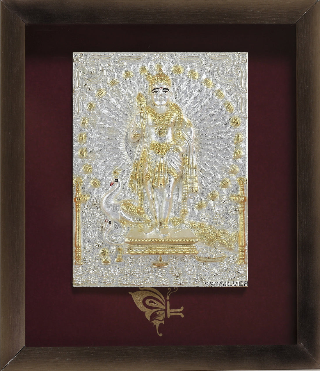Pure Silver God Photo Frame of Murugan by Isvara