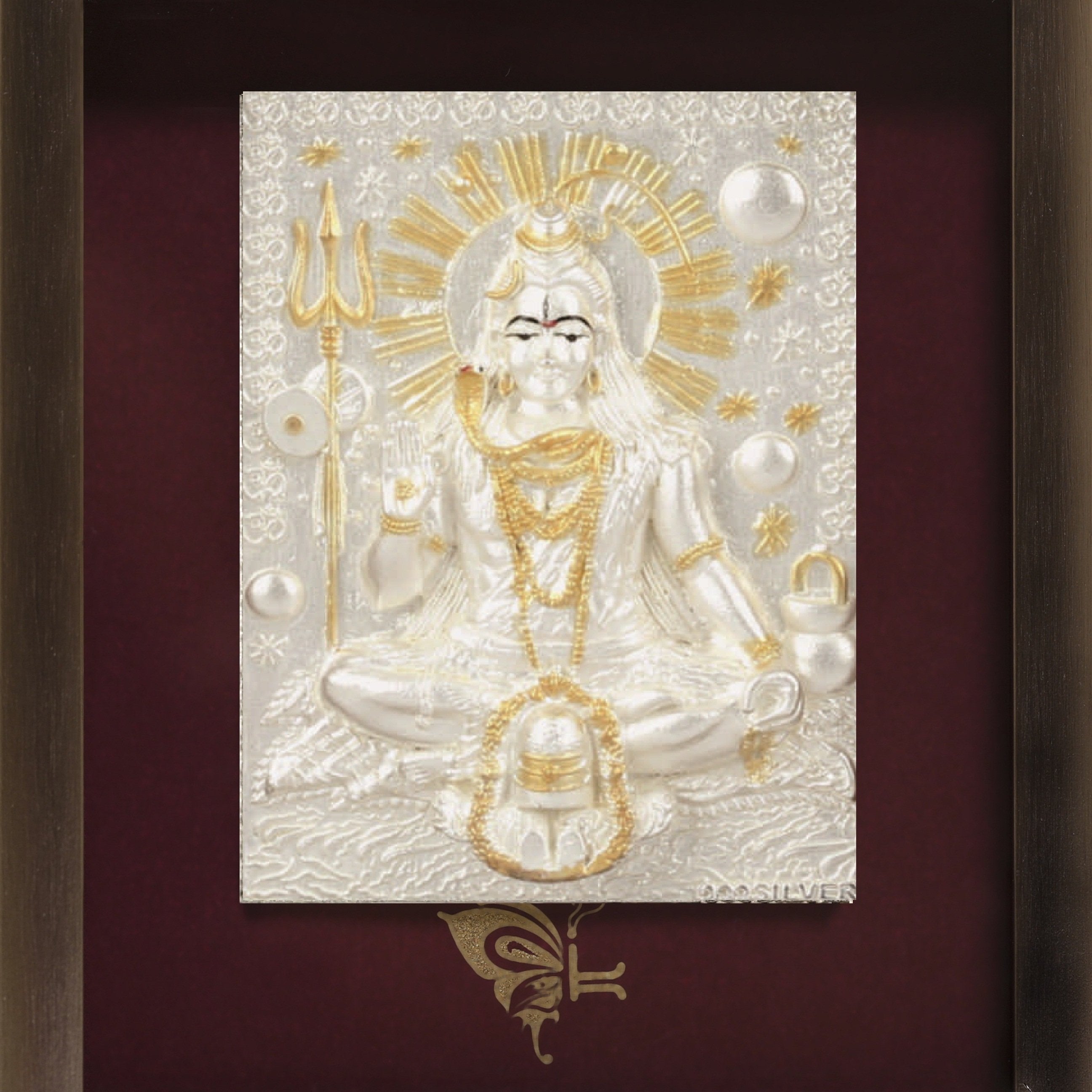 Pure Silver God Photo Frame of Lord Shiva by Krysaliis Isvara