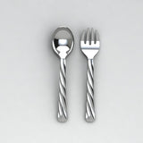 Silver Plated Gift Set For Baby - Hamper With Twisted Handle Cup And Spoon Fork Set Hampers