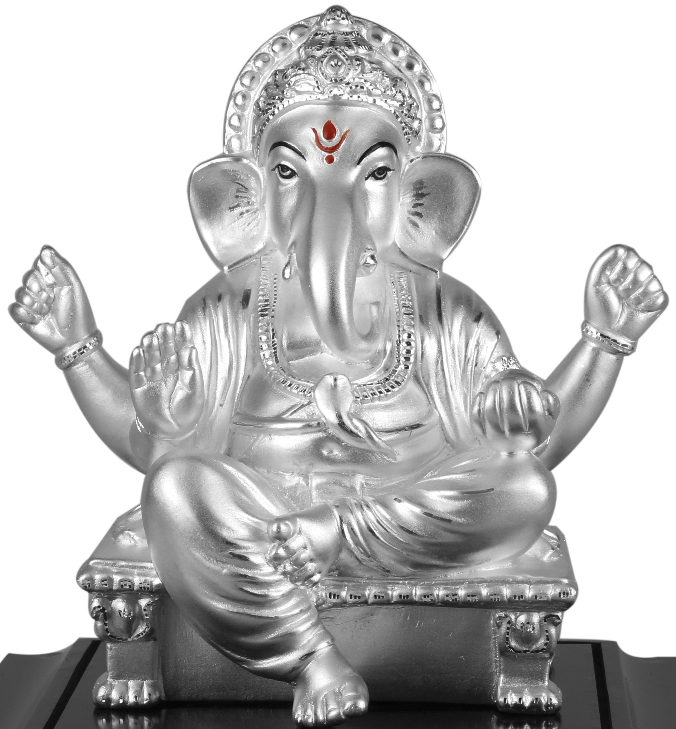 999 Pure Silver Ganesha Sitting Idol By Krysaliis Isvara - Krign14 Idols