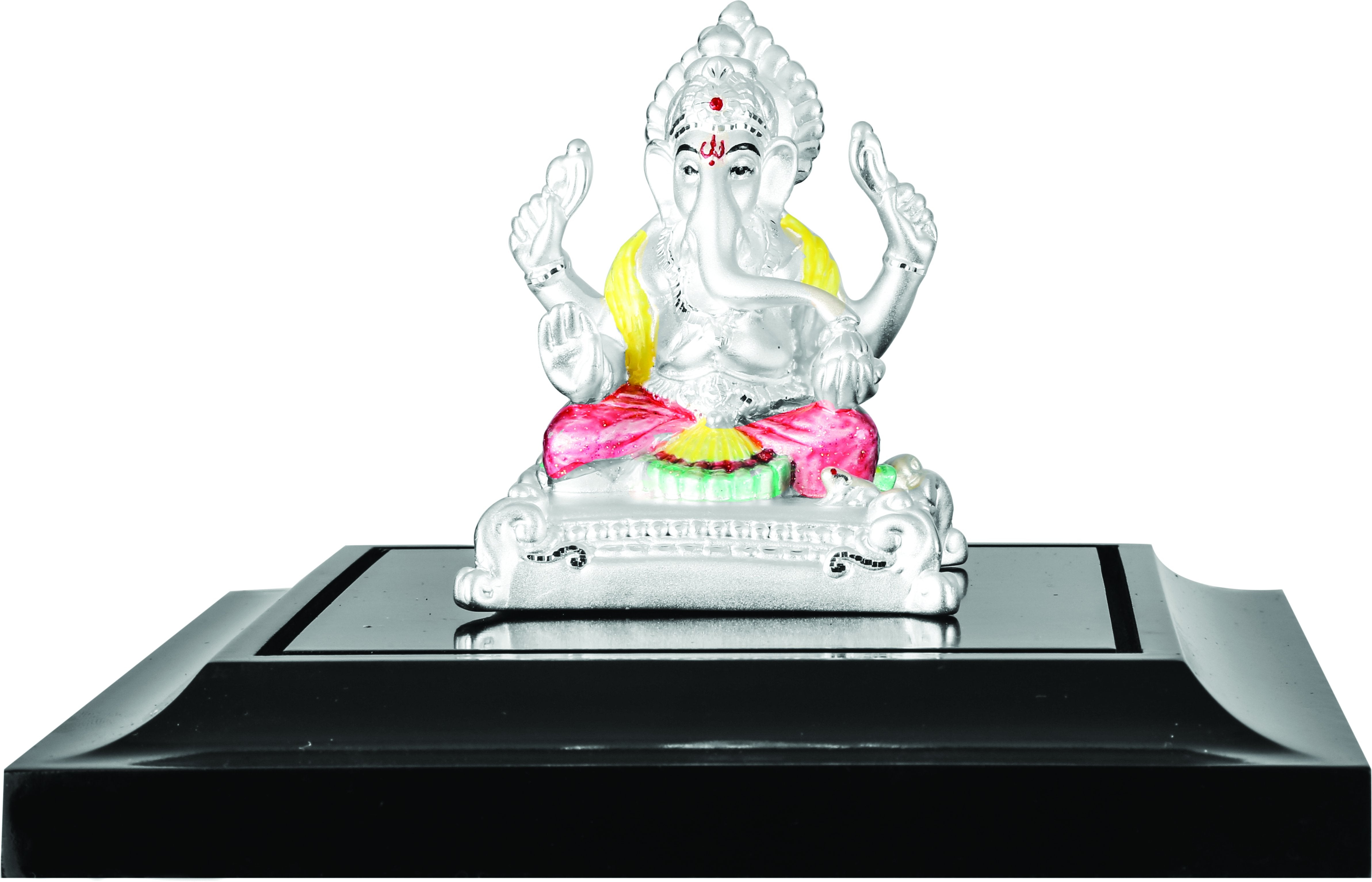 999 Pure Silver Ganesha Idol By Krysaliis Isvara - Krign_20 Enamel Idols
