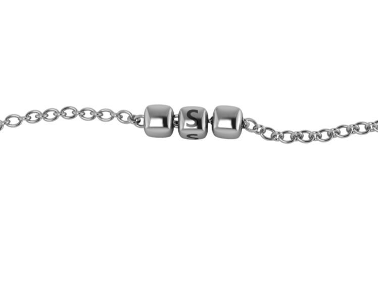 Sterling Silver Rakhi Bracelet With Oxidised Dice Cubes For Boys & Men