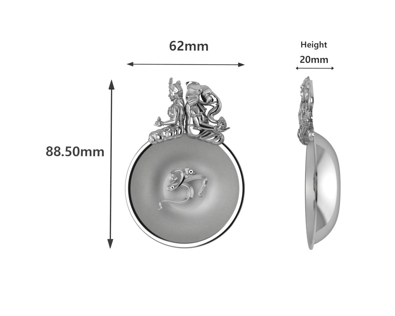 Sterling Silver Ganesh Laxmi Om Round Diya & Agarbatti Holder Set By Isvara