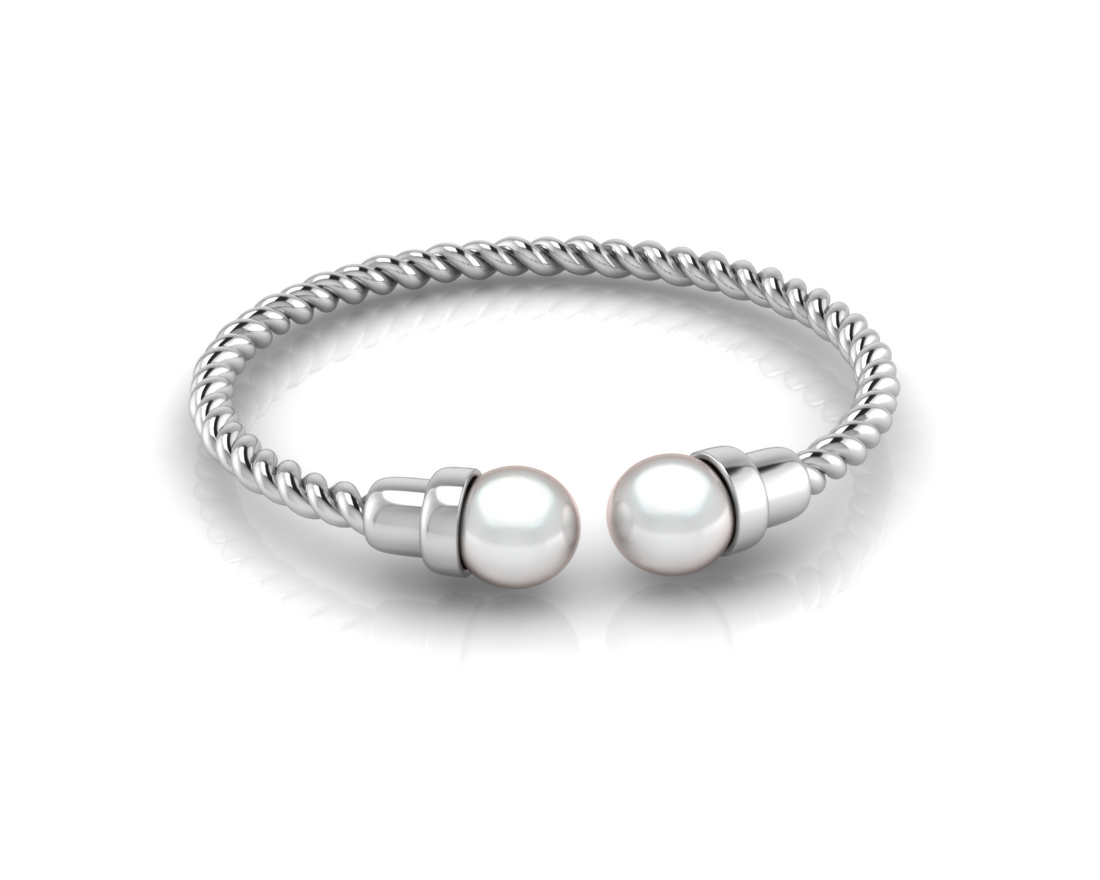 Twisted Pipe & Pearl Bracelet/Kada