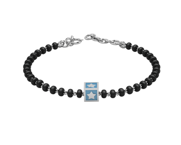 Sterling Silver Single Kube Nazariya For Baby & Child With Star Square Babykubes 4 / Blue