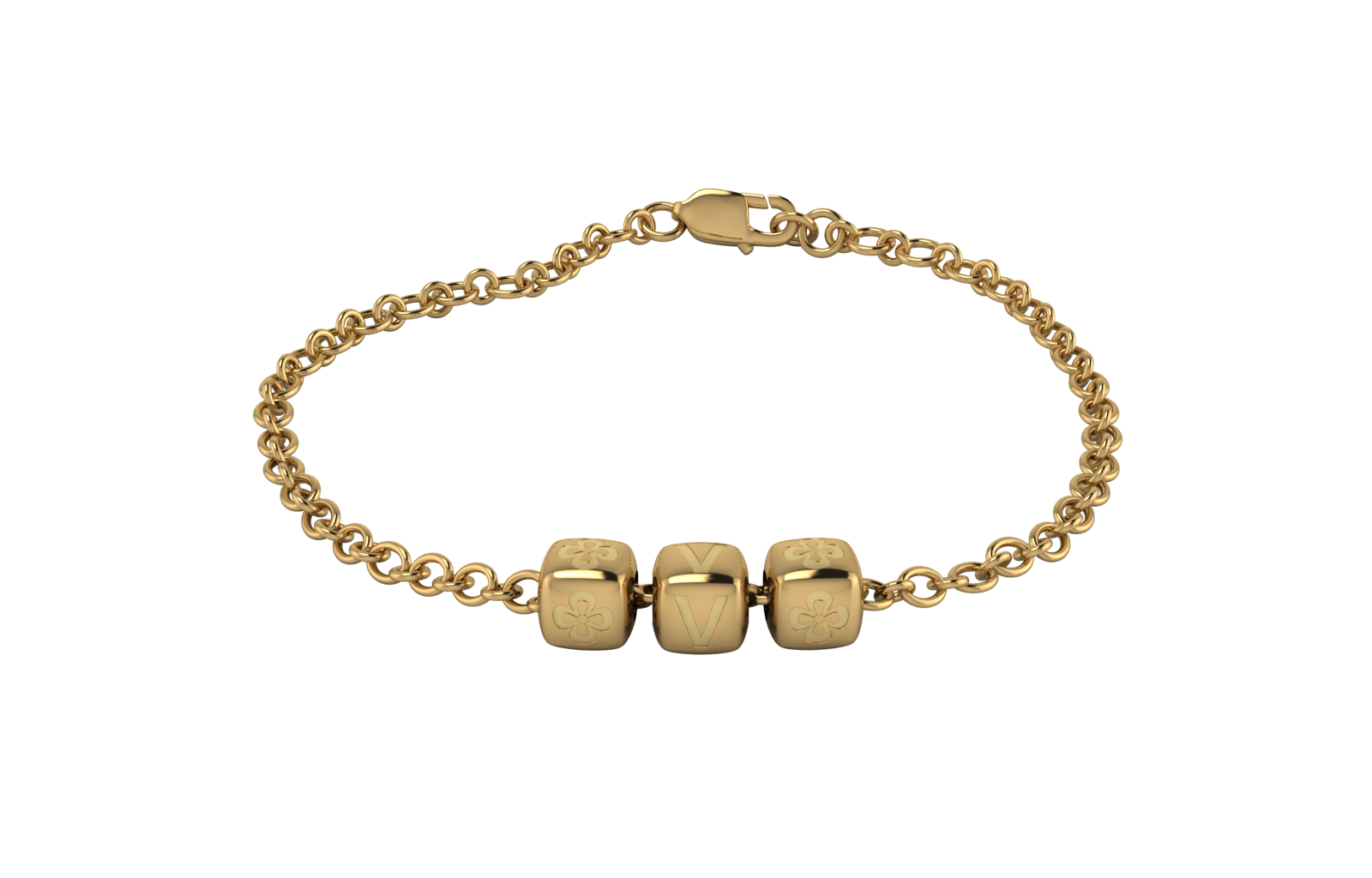 Sterling Silver Bracelet 18 Kt Gold Plated With Dice Cubes For All Child 5 Rakhi