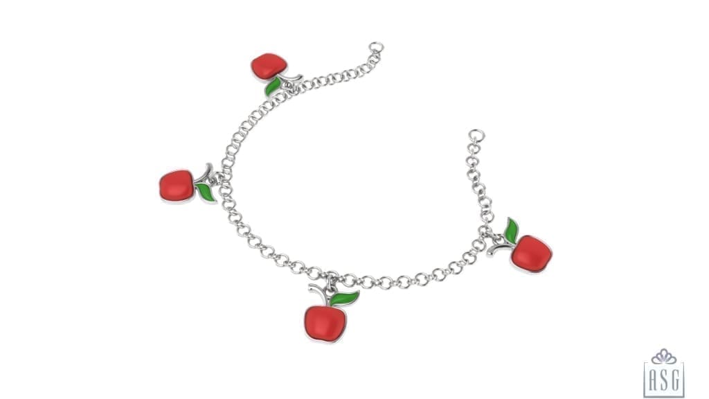 Apple Charms Sterling Silver Baby Bracelet