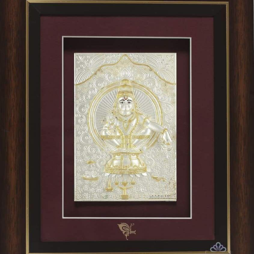 Pure Silver God Photo Frame of Ayappa Swami by Isvara