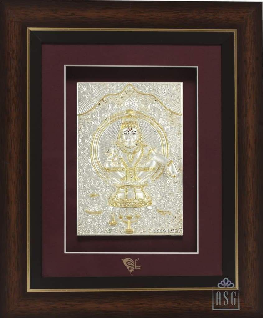 Pure Silver God Photo Frame of Ayappa Swami by Isvara