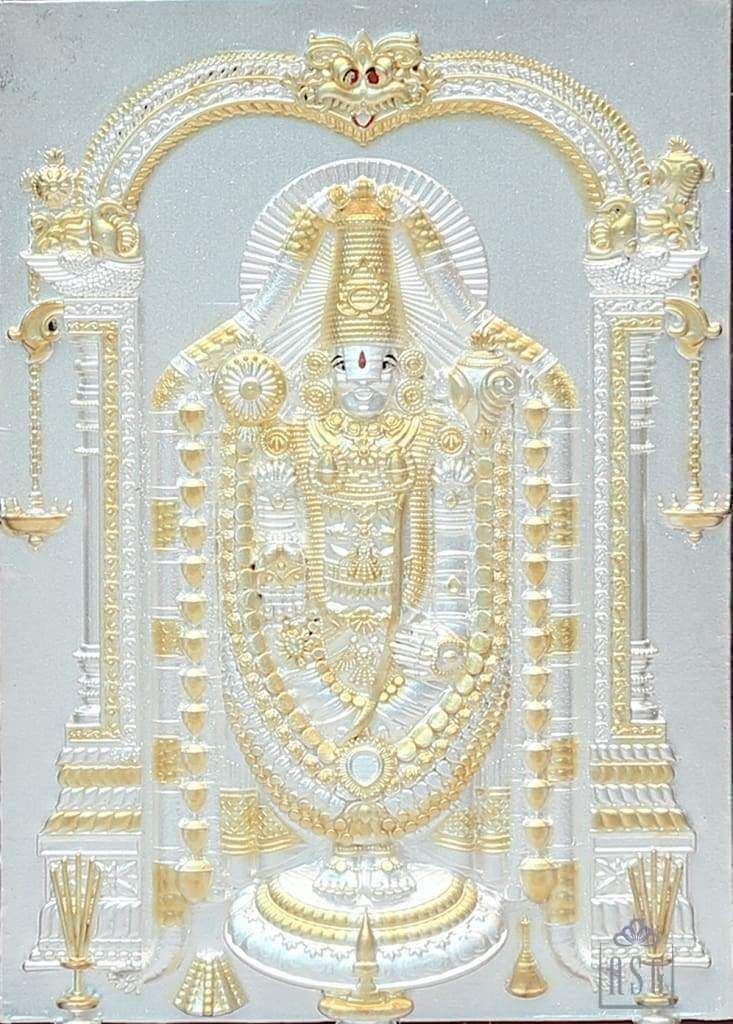Pure Silver God Photo Frame of Balaji by Isvara