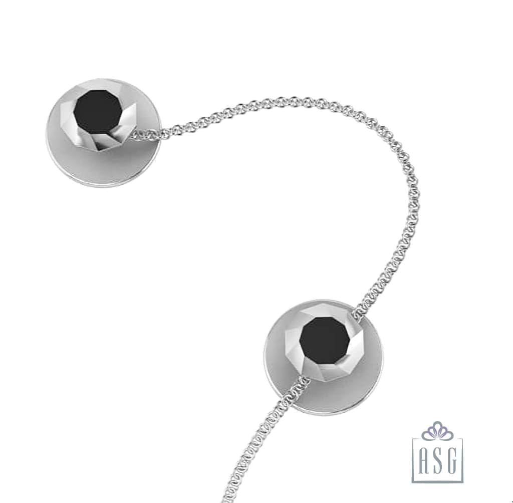 Sterling Silver Kurta Buttons for Men - Swirled Decagons