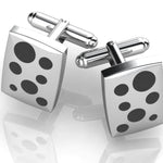 Sterling Silver Rectangle Cufflinks - Polka Dots